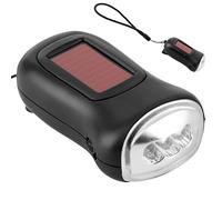Elprico Lampe de Poche Rechargeable à énergie Solaire à Manivelle, Torche à Dynamo D'urgence à LED Rechargeable à énergie Solaire pour Camping en Plein Air