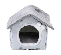 Elprico Lit Grotte pour Chat, Tente Fermée pour Animaux de Compagnie, Cachette pour Chaton Toutes Saisons de 14,96 Pouces avec Coussin Amovible Lavable en Machine, pour Chats d'intérieur, Petits