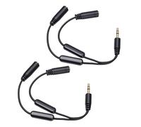 Elprico Lot de 2 Câbles Jack Stéréo Femelle 3,5 Mm avec Boutons de Volume pour une Expérience D'écoute Personnalisée pour PC et Téléphone