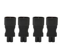 Elprico Lot de 4 Adaptateurs d'alimentation IEC320 C14 vers C7, Prise Mâle vers Femelle, 10 A 250 V, 2,5 A 250 V, 2500 W, Sûr et Fiable, Excellente conductivité électrique, adapté pour