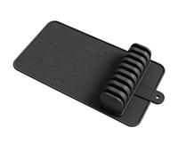 Elprico Organisateur de Tiroir Cleaver, Bloc de Couteaux de Tiroir en Silicone pour 10 Couteaux avec Tapis Amovible Résistant à la Chaleur, Support de Rangement Antidérapant pour Couverts de Cuisine