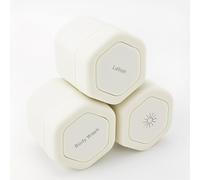 Elprico Paquet de 3 Contenants de Voyage Magnétiques, Ensemble de Pots de Toilette de Forme Hexagonale avec Couvercle à Vis D'une capacité de 40 Ml, pour le Stockage de Lotion, de (WHITE)