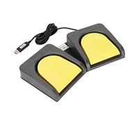 Elprico Pédale USB, Double Commutateur au Pied Commutateurs Mécaniques à Deux Pédales Contrôleur MIDI HID Programmable USB Double Commutateur au Pied