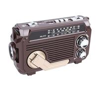 Elprico Radio à Manivelle d'urgence, Radio Portable AM FM SW à énergie Solaire avec Haut-Parleur Bluetooth 5.2 et Lampe de Poche Stroboscopique, pour Panne de Courant en Camping et (Café Profond)