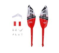 Elprico Remplacement de Coque d'hélicoptère RC, Kit de Couverture de Corps de Fuselage 10 Pièces avec Ailes Latérales et Pièces de Boîtier pour C138 Bell 206 (Rouge)