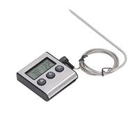 Elprico Thermomètre à Viande en Acier Inoxydable avec Minuterie pour la Cuisson du Gril de Cuisine, adapté à la Dinde, au Steak et aux Grillades