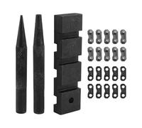 Elqubkan Kit d'outils de réparation de tronçonneuse de poche de 3 pièces avec 10 jeux de réparation de maillons de liaison de chaîne de tronçonneuse de 0,325 pouces