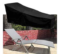 ELR Housse de chaise longue, imperméable et anti-poussière - Protection pour chaise longue, jardin, cour, mobilier d'extérieur - Noir