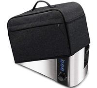 ELR Housse de protection anti-poussière pour grille-pain 2/4 tranches avec fermeture éclair et poches ouvertes pour machine à pain avec poignée supérieure (fente longue : 40,6 x 19,1 x 20,3 cm, noire)