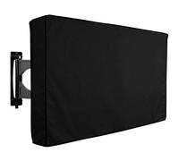 ELR Housse de TV extérieure 55-58 pouces, housse d'écran, imperméable et anti-poussière, poche de télécommande, noir, 1 pièce