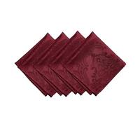 Elrene Caiden Elegance Lot de 4 Serviettes en Tissu damassé, Polyester, Canneberge, 43,2 cm x 43,2 cm