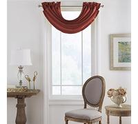 Elrene Home Fashions 026865721874 pièce Obscurcir et efficacité énergétique doublé Passe Tringle Rideau de fenêtre drapé plissé Regal Solide Panneau, Rouge, 52" x 36"