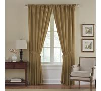 Elrene Home Fashions 026865721874 pièce Obscurcir et efficacité énergétique doublé Passe Tringle Rideau de fenêtre drapé plissé Regal Solide Panneau, doré, 52" x 108"