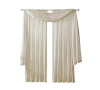 Elrene Home Fashions Athena Rideau de fenêtre Imitation Soie écrasée et cantonnière, 132 x 241 cm (2 Rideaux) et 1 cantonnière, Ivoire