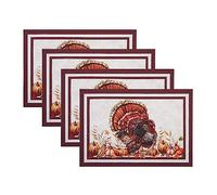Elrene Home Fashions Autumn Heritage Turquie Lot de 4 sets de table 33 x 48,3 cm