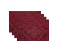 Elrene Home Fashions Caiden Elegance Serviette de Table damassée Lot de 4 Sets de Table 13" x 19" (Placemats) Canneberge