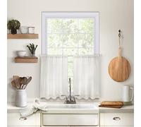Elrene Home Fashions Cameron Lot de 2 Rideaux en Lin Blanc 76,2 x 61 cm