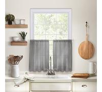 Elrene Home Fashions Cameron Lot de 2 Rideaux en Lin Gris 76,2 x 91,4 cm