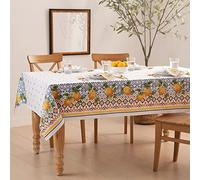 Elrene Home Fashions Capri Lemon Nappe rectangulaire en Tissu méditerranéen à Double Bordure, 152,4 x 365,8 cm