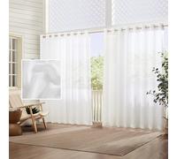 Elrene Home Fashions Carmen Rideau Transparent Extra-Large intérieur/extérieur, 1 Panneau, 289,6 x 274,3 cm, Blanc