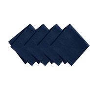 Elrene Home Fashions Continental Lot de 4 Serviettes de Table en Tissu résistant à l'eau et aux Taches, Texture Solide, 43,2 x 43,2 cm, Bleu Marine