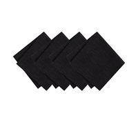 Elrene Home Fashions Continental Lot de 4 Serviettes de Table en Tissu résistant à l'eau et aux Taches, Texture Solide, 43,2 x 43,2 cm, Noir