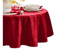 Elrene Home Fashions Continental Nappe Ovale à Texture Unie, résistante à l'eau, aux Taches et aux Plis, 152,4 x 213,4 cm, Rouge