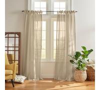 Elrene Home Fashions Cottagecore Rideau de fenêtre Transparent à Nouer, mélange de Lin et de Poly-Lin, 132,1 x 241,3 cm (1 Panneau)