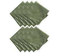 Elrene Home Fashions Elegant Woven Fetes Jacquard Damask Tissu Tapkin Set For Fall / Harvest / Thanksgiving 17 """" ""x 17"" ""Pack de 8 olive