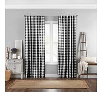 Elrene Home Fashions Farmhouse Living Panneau de Rideau de fenêtre à Carreaux Buffalo, Noir, 132 x 241 cm