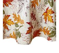 Elrene Home Fashions Harvest Nappe Ovale en Vinyle résistante à l'eau et aux Taches avec Revers en Flanelle, 152,4 x 213,4 cm