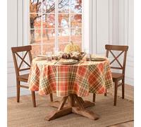 Elrene Home Fashions Hawley Nappe Ronde en Coton Motif écossais Automne/récolte/Thanksgiving 177,8 x 177,8 cm