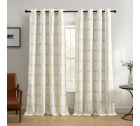 Elrene Home Fashions Kaiden Rideau de fenêtre occultant à Motif géométrique, Panneau Simple, 132,1 cm de Large x 213,4 cm de Long (1 Panneau), Jaune doré
