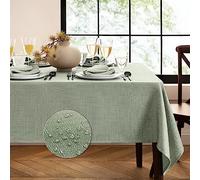 Elrene Home Fashions Laurel Nappe rectangulaire résistante à l'eau et aux Taches à Texture Unie Sauge 152,4 x 304,8 cm
