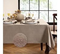 Elrene Home Fashions Laurel Nappe rectangulaire résistante à l'eau et aux Taches Taupe 132 x 178 cm