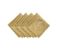 Elrene Home Fashions Lot de 4 Serviettes de Table en Tissu damassé, Polyester, doré, 43,2 x 43,2 cm