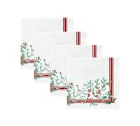 Elrene Home Fashions Lot de 4 Serviettes en Tissu Motif Baies de Noël 43,2 x 43,2 cm Multicolore