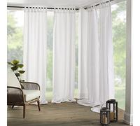 Elrene Home Fashions Matine Panneau de Rideau uni à Pattes pour intérieur/extérieur, 132,1 x 213,4 cm, Blanc