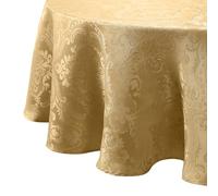 Elrene Home Fashions Nappe damassée Ovale en Polyester, doré, 152,4 x 213,4 cm