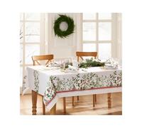 Elrene Home Fashions Nappe de Table de Noël décorative avec Bordure Motif Baies 152,4 x 365,8 cm