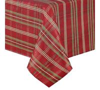 Elrene Home Fashions Nappe en Tissu écossais Scintillant, Rouge 132,1 x 132,1 cm