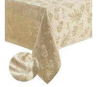 Elrene Home Fashions Nappe en Tissu Jacquard damassé pour Automne/récolte/Thanksgiving, Polyester, Taupe, 259 x 152,4 cm (rectangulaire)