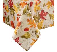 Elrene Home Fashions Nappe Infroissable imprimée Feuilles d'automne pour Un Usage Formel ou Quotidien, 152,4 x 213,4 cm, rectangulaire/rectangulaire