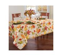 Elrene Home Fashions Nappe Infroissable imprimée Feuilles d'automne pour Un Usage Formel ou Quotidien, 152,4 x 213,4 cm, rectangulaire/rectangulaire