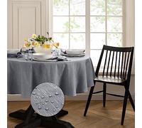 Elrene Home Fashions Nappe Ovale Continental à Texture Solide, résistante à l'eau et aux Taches, 152,4 x 213,4 cm, Gris