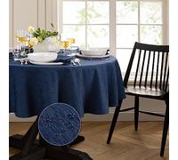 Elrene Home Fashions Nappe Ovale Continental à Texture Solide, résistante à l'eau et aux Taches, 152,4 x 213,4 cm, Bleu Marine