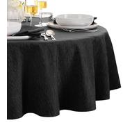 Elrene Home Fashions Nappe Ovale Continental à Texture Solide, résistante à l'eau et aux Taches, 152,4 x 213,4 cm, Noir