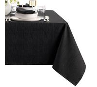 Elrene Home Fashions Nappe rectangulaire Continental à Texture Solide, résistante à l'eau et aux Taches, 152,4 x 213,4 cm, Noir