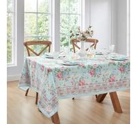 Elrene Home Fashions Nappe rectangulaire en Tissu avec Bordure de Jardin Floral Vintage Printemps été 132,1 x 177,8 cm