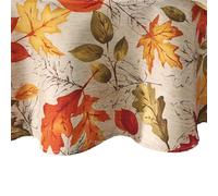 Elrene Home Fashions Nappe Ronde en Tissu imprimé Feuilles d'automne pour Automne/récolte/Thanksgiving, 177,8 cm, Multicolore